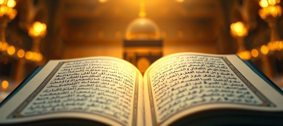 Illustration calligraphique des noms des prophètes de l'islam, avec une Kaaba stylisée et un ciel étoilé, symbolisant la continuité du message divin.