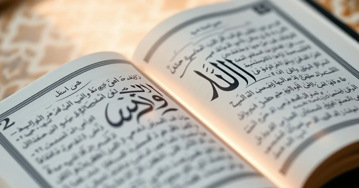 Calligraphie arabe du mot 'Allah' avec un fond doux et lumineux, symbolisant l'unicité divine et la lumière de la foi.